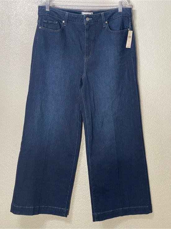 PAIGE Denim - NWT Anthropologie Paige Anessa High Ankle Wide Ankle Dark Wash Jeans - Size 33